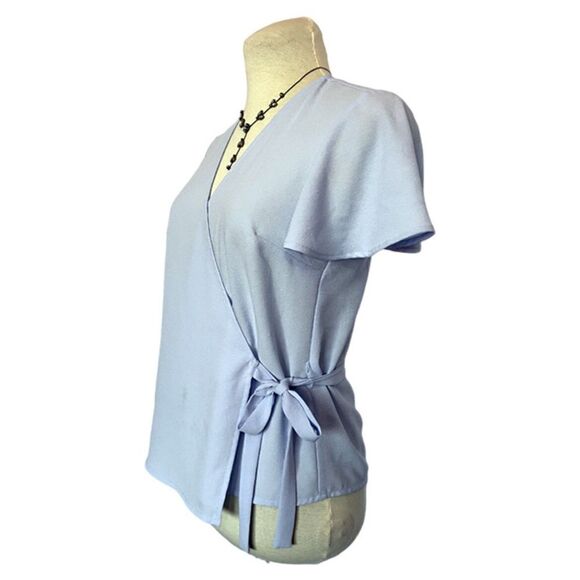 1.STATE Women's Blue Wrap Top Size XS - Picture 1 of 6